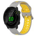 For Garmin Forerunner 158 20mm Breathable Two-Color Silicone Watch Band(Grey+Yellow)