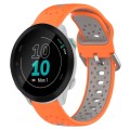 For Garmin Forerunner 55 20mm Breathable Two-Color Silicone Watch Band(Orange+Grey)
