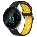 For Garmin Forerunner 55 20mm Breathable Two-Color Silicone Watch Band(Black+Yellow)