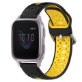 For Garmin Venu SQ 20mm Breathable Two-Color Silicone Watch Band(Black+Yellow)