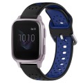 For Garmin Venu SQ 20mm Breathable Two-Color Silicone Watch Band(Black+Blue)