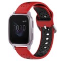 For Garmin Venu SQ 20mm Breathable Two-Color Silicone Watch Band(Red+Black)
