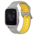 For Garmin Venu SQ 20mm Breathable Two-Color Silicone Watch Band(Grey+Yellow)