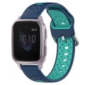 For Garmin Venu SQ 20mm Breathable Two-Color Silicone Watch Band(Blue+Teal)