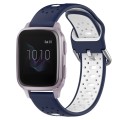 For Garmin Venu SQ 20mm Breathable Two-Color Silicone Watch Band(Midnight Blue+White)