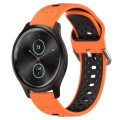 For Garmin VivoMove Style 20mm Breathable Two-Color Silicone Watch Band(Orange+Black)