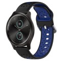 For Garmin VivoMove Style 20mm Breathable Two-Color Silicone Watch Band(Black+Blue)