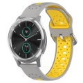 For Garmin VivoMove Luxe 20mm Breathable Two-Color Silicone Watch Band(Grey+Yellow)