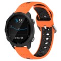 For Garmin Forerunner 245 20mm Breathable Two-Color Silicone Watch Band(Orange+Black)
