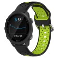 For Garmin Forerunner 245 20mm Breathable Two-Color Silicone Watch Band(Black+Lime Green)