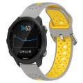For Garmin Forerunner 245 20mm Breathable Two-Color Silicone Watch Band(Grey+Yellow)