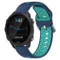 For Garmin Forerunner 245 20mm Breathable Two-Color Silicone Watch Band(Blue+Teal)