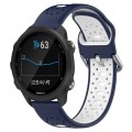 For Garmin Forerunner 245 20mm Breathable Two-Color Silicone Watch Band(Midnight Blue+White)