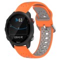 For Garmin Forerunner 245 Music 20mm Breathable Two-Color Silicone Watch Band(Orange+Grey)