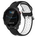 For Garmin Forerunner 245 Music 20mm Breathable Two-Color Silicone Watch Band(Black+White)