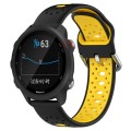 For Garmin Forerunner 245 Music 20mm Breathable Two-Color Silicone Watch Band(Black+Yellow)
