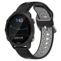 For Garmin Forerunner 245 Music 20mm Breathable Two-Color Silicone Watch Band(Black+Grey)