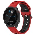 For Garmin Forerunner 245 Music 20mm Breathable Two-Color Silicone Watch Band(Red+Black)