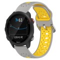 For Garmin Forerunner 245 Music 20mm Breathable Two-Color Silicone Watch Band(Grey+Yellow)