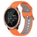 For Garmin Forerunner 645 20mm Breathable Two-Color Silicone Watch Band(Orange+Grey)