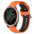 For Garmin Forerunner 645 Music 20mm Breathable Two-Color Silicone Watch Band(Orange+Black)