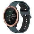 For Garmin Forerunner 645 Music 20mm Breathable Two-Color Silicone Watch Band(Olive Green+Black)