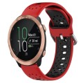 For Garmin Forerunner 645 Music 20mm Breathable Two-Color Silicone Watch Band(Red+Black)