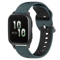 For Garmin Forerunner Sq2 20mm Breathable Two-Color Silicone Watch Band(Olive Green+Black)