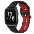 For Garmin Forerunner Sq2 20mm Breathable Two-Color Silicone Watch Band(Black+Red)