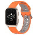 For Garmin Forerunner Sq2 Music 20mm Breathable Two-Color Silicone Watch Band(Orange+Grey)