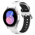 For Samsung Galaxy Watch 5 44mm 20mm Breathable Two-Color Silicone Watch Band(White+Black)