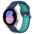 For Samsung Galaxy Watch 5 44mm 20mm Breathable Two-Color Silicone Watch Band(Blue+Teal)