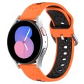 For Samsung Galaxy Watch 5 40mm 20mm Breathable Two-Color Silicone Watch Band(Orange+Black)