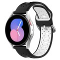 For Samsung Galaxy Watch 5 40mm 20mm Breathable Two-Color Silicone Watch Band(Black+White)