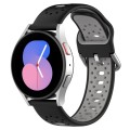 For Samsung Galaxy Watch 5 40mm 20mm Breathable Two-Color Silicone Watch Band(Black+Grey)