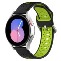 For Samsung Galaxy Watch 5 40mm 20mm Breathable Two-Color Silicone Watch Band(Black+Lime Green)