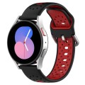 For Samsung Galaxy Watch 5 Pro 45mm 20mm Breathable Two-Color Silicone Watch Band(Black+Red)