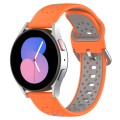 For Samsung Galaxy Watch 4 40mm 20mm Breathable Two-Color Silicone Watch Band(Orange+Grey)