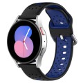 For Samsung Galaxy Watch 4 40mm 20mm Breathable Two-Color Silicone Watch Band(Black+Blue)