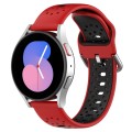 For Samsung  Galaxy Watch 4 Classic 42mm 20mm Breathable Two-Color Silicone Watch Band(Red+Black)