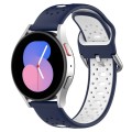 For Samsung  Galaxy Watch 4 Classic 42mm 20mm Breathable Two-Color Silicone Watch Band(Midnight Blue