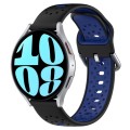For Samsung Galaxy Watch 6 44mm 20mm Breathable Two-Color Silicone Watch Band(Black+Blue)