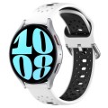 For Samsung Galaxy Watch 6 40mm 20mm Breathable Two-Color Silicone Watch Band(White+Black)