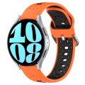For Samsung Galaxy Watch 6 40mm 20mm Breathable Two-Color Silicone Watch Band(Orange+Black)