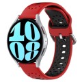 For Samsung Galaxy Watch 6 40mm 20mm Breathable Two-Color Silicone Watch Band(Red+Black)