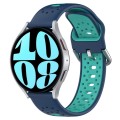 For Samsung Galaxy Watch 6 40mm 20mm Breathable Two-Color Silicone Watch Band(Blue+Teal)