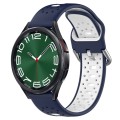 For Samsung Galaxy Watch 6 Classic 47mm 20mm Breathable Two-Color Silicone Watch Band(Midnight Blue+
