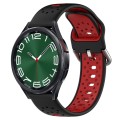For Samsung Galaxy Watch 6 Classic 43mm 20mm Breathable Two-Color Silicone Watch Band(Black+Red)