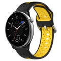 For Amazfit GTR Mini 20mm Breathable Two-Color Silicone Watch Band(Black+Yellow)