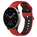 For Amazfit GTR Mini 20mm Breathable Two-Color Silicone Watch Band(Red+Black)